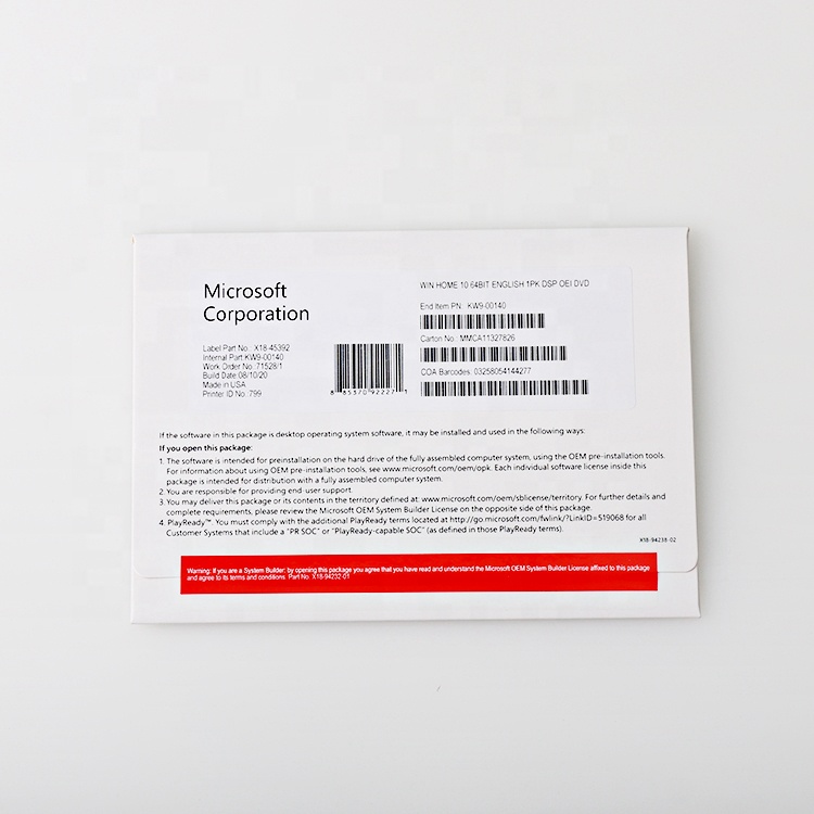 OEM microsoft программное обеспечение windows 10 home keys