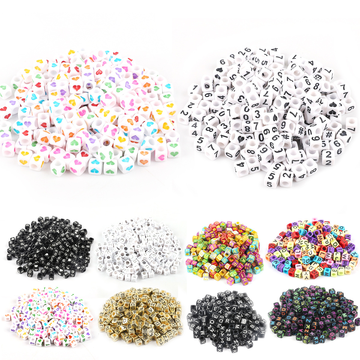 Acrylic square Alphabet letter mix color beads 6mm cube Letter Beads for jewelry making Bracelet