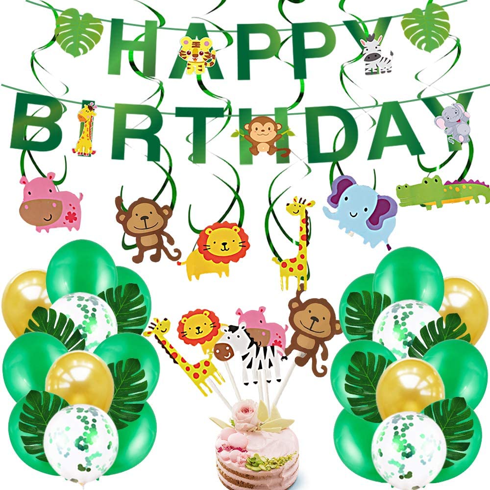 amazon hot selling Safari Birthday Party Decorations Boys jungle theme party supplies