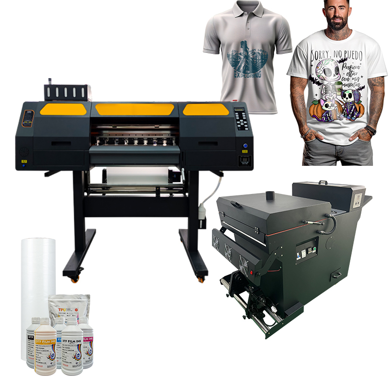 Professional Quality 1500W Power Dtf Water-Based Coating Ink 2 printhead Digital Printer Roll To Roll Printing Machine