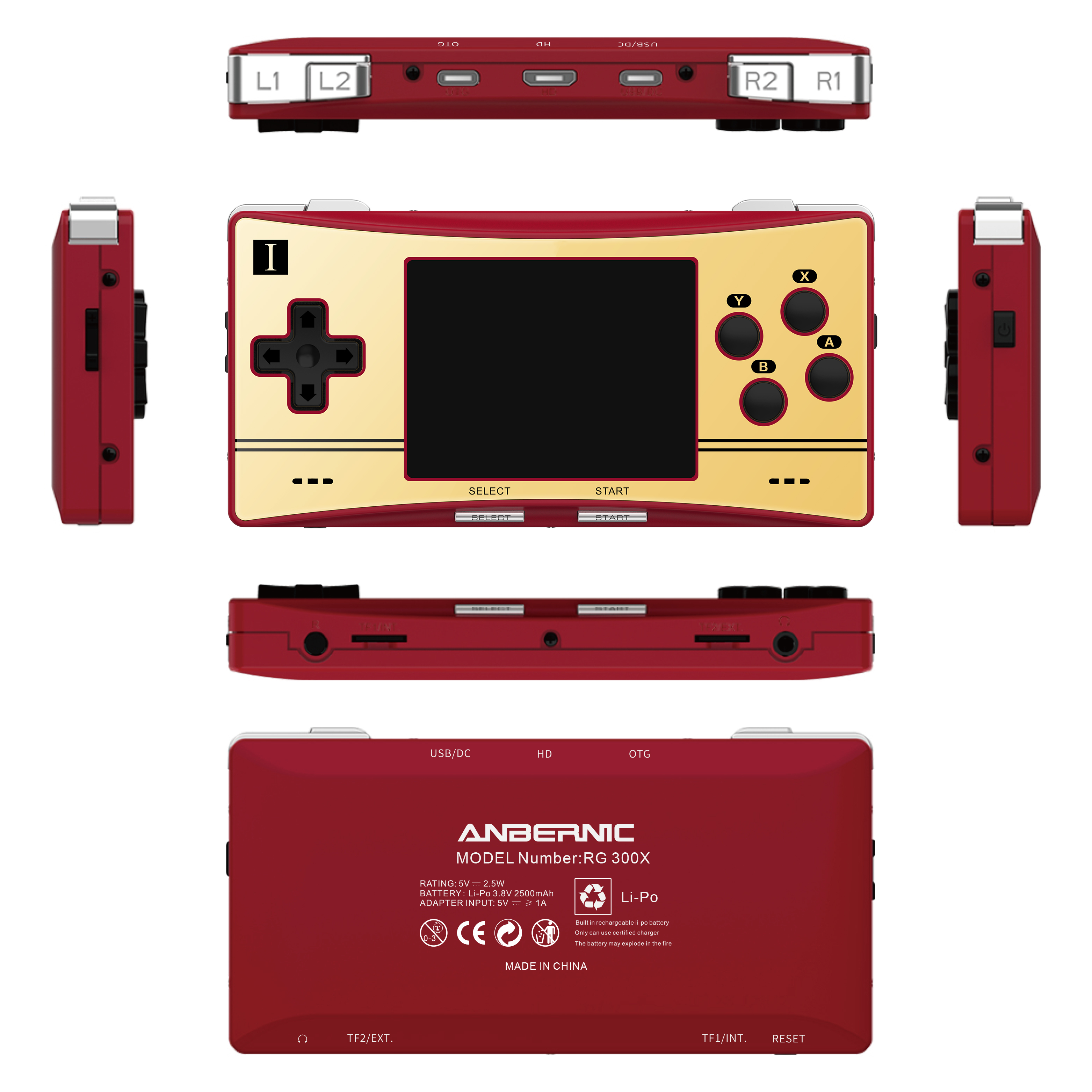 Anbernic RG300X Opendingux Handheld Game Player 3.0 Inch IPS Screen Mini Portable Retro Game Console Play PS1