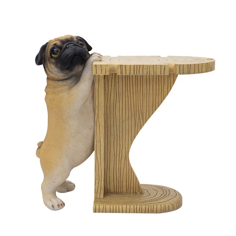 amazon hot sale creative polyresin pug dog holiday gifts wine glass holder rack