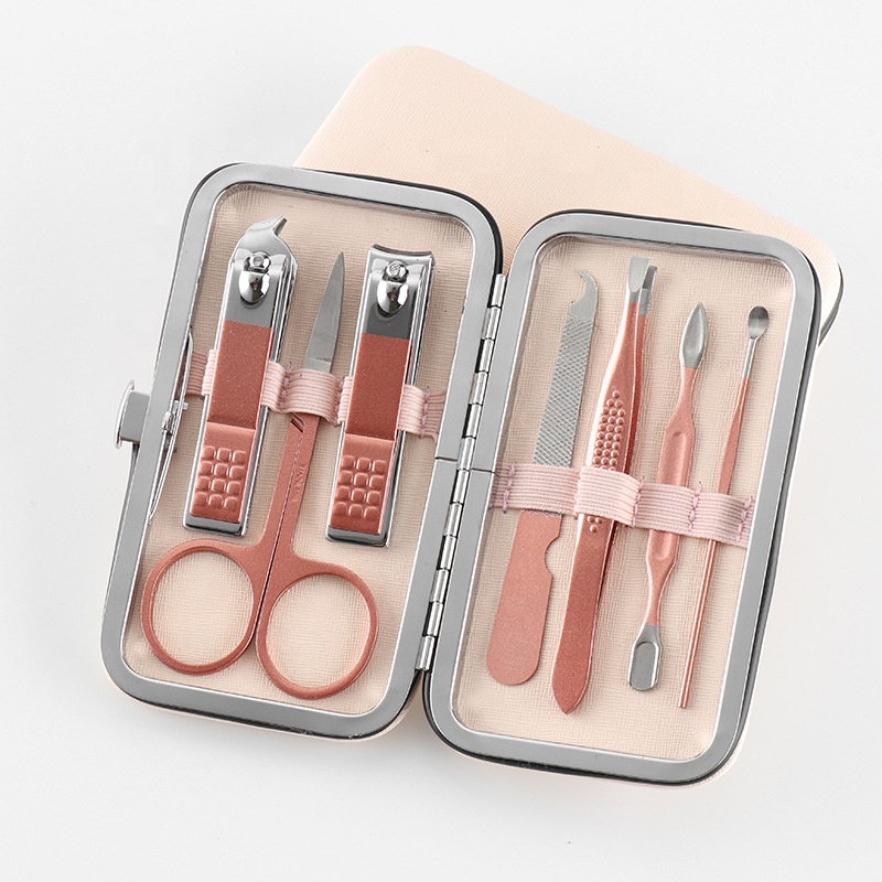 Amazon hot sell 7pcs manicure pedicure set Stainless Steel Nail Clipper Kit