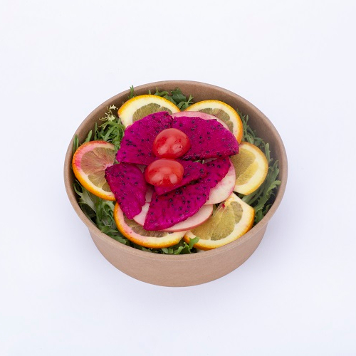Disposable Beverage Use Salad Bowl Kraft Paper Bowl With Lid