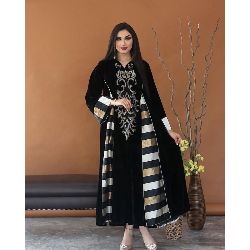 2021 Spring Autumn Fashion New Arrival African Dashiki Gorgeous Long Sleeve Maxi Dresses Women Muslim Fashion Abaya Long Dress