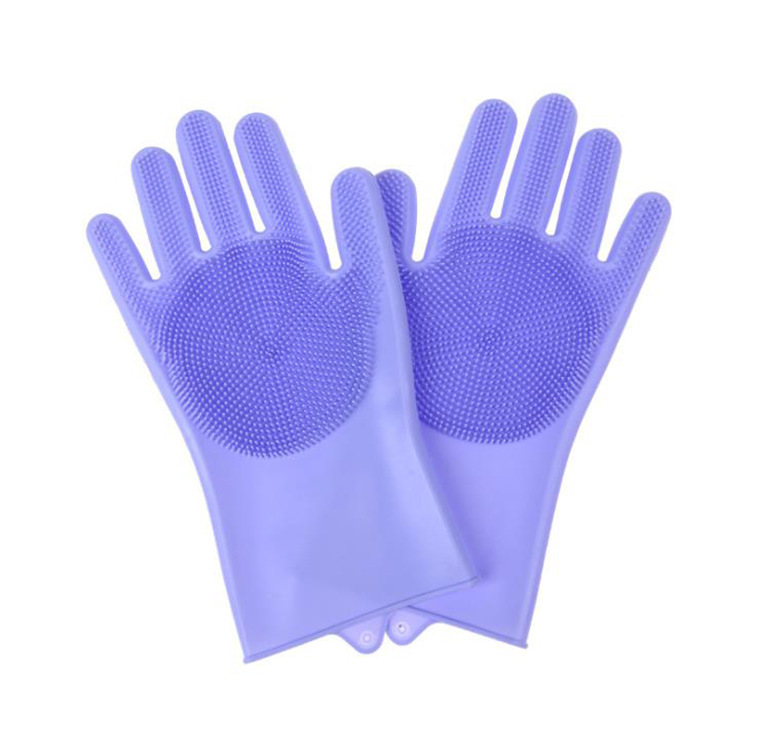 Manufacturers Pure Color Silicone Rubber-Gloves Medium High-Temperature Cleaning Kitchen Household Brush Household Latex