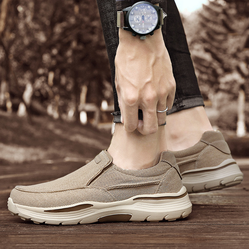 Wholesale Classic Canvas Name Brand Sneakers Driving Shoes Soft Loafers For Men