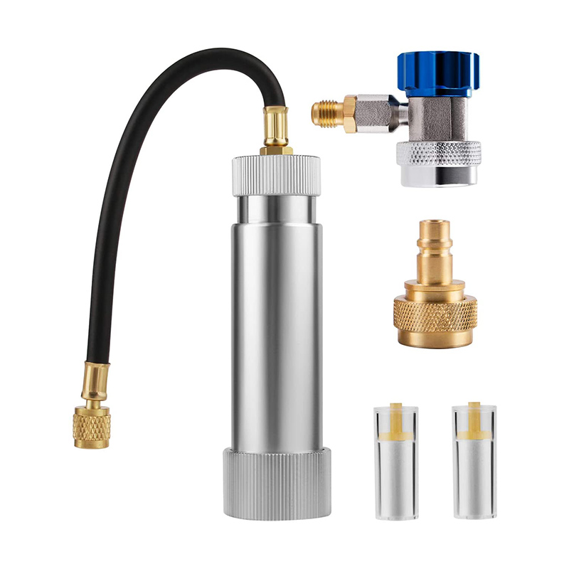 A/c Ac Oil And Dye Injector With R-134a Snap Quick Coupler 1/4 Sae Hand Turn