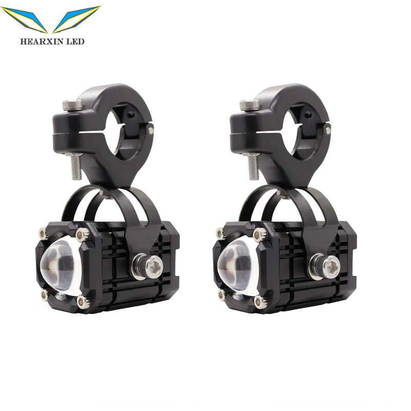 HearxinLED Motorcycle LED Auxiliary Spotlight White Yellow Red Headlight Fog Light for Electric scooter Dirt Bike ATV