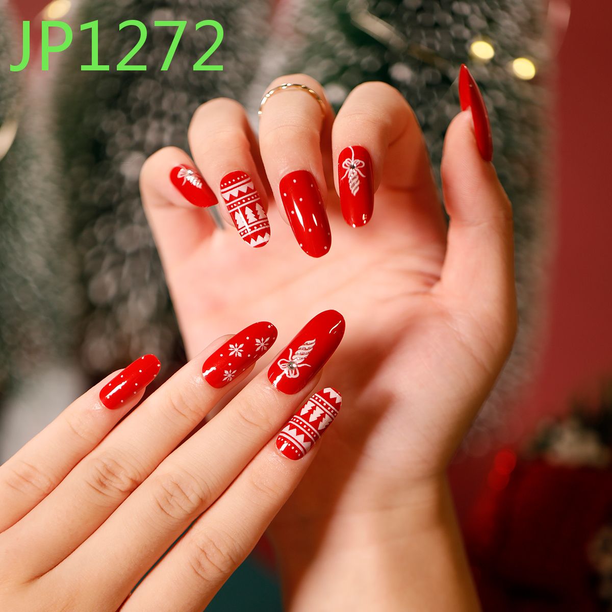 24picsllfashion новый с изображениями на тему Рождества falsenail pressonnail; Одежда на Рождество; Маникюр коллекция накладных ногтей: