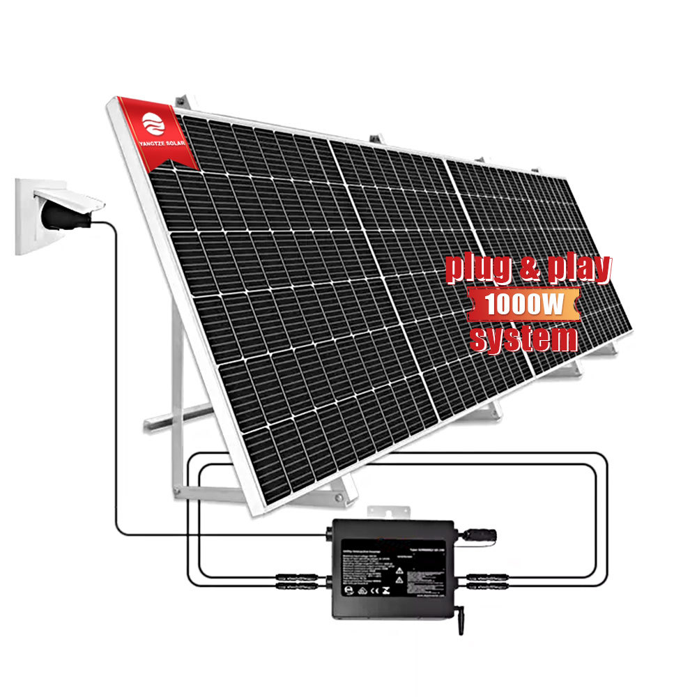 Complete 1000W Solar Energy System for Balcony Monocrystalline Silicon Panels with MPPT Controller and Lithium Ion Battery