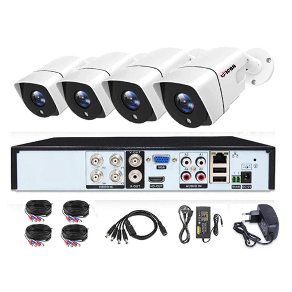 Комплект наружного видеонаблюдения Full HD 4CH CCTV AHD DVR 1080P с цифровой камерой