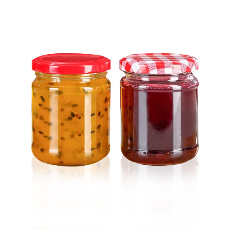 Stock Glass Jar Honey Jar Glass Jam Jars With Black Deep Twist Off Lids 106Ml 212Ml 314Ml 580Ml
