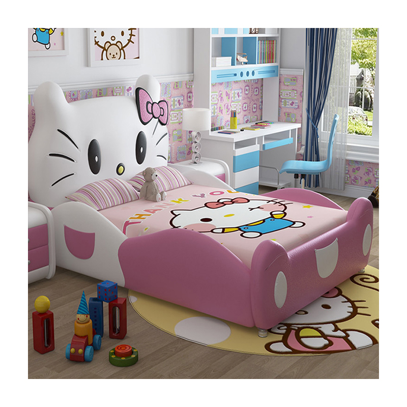 Hello kitty Детская кровать принцесса дизайн мебель кожа детская кровать для спальни CB09