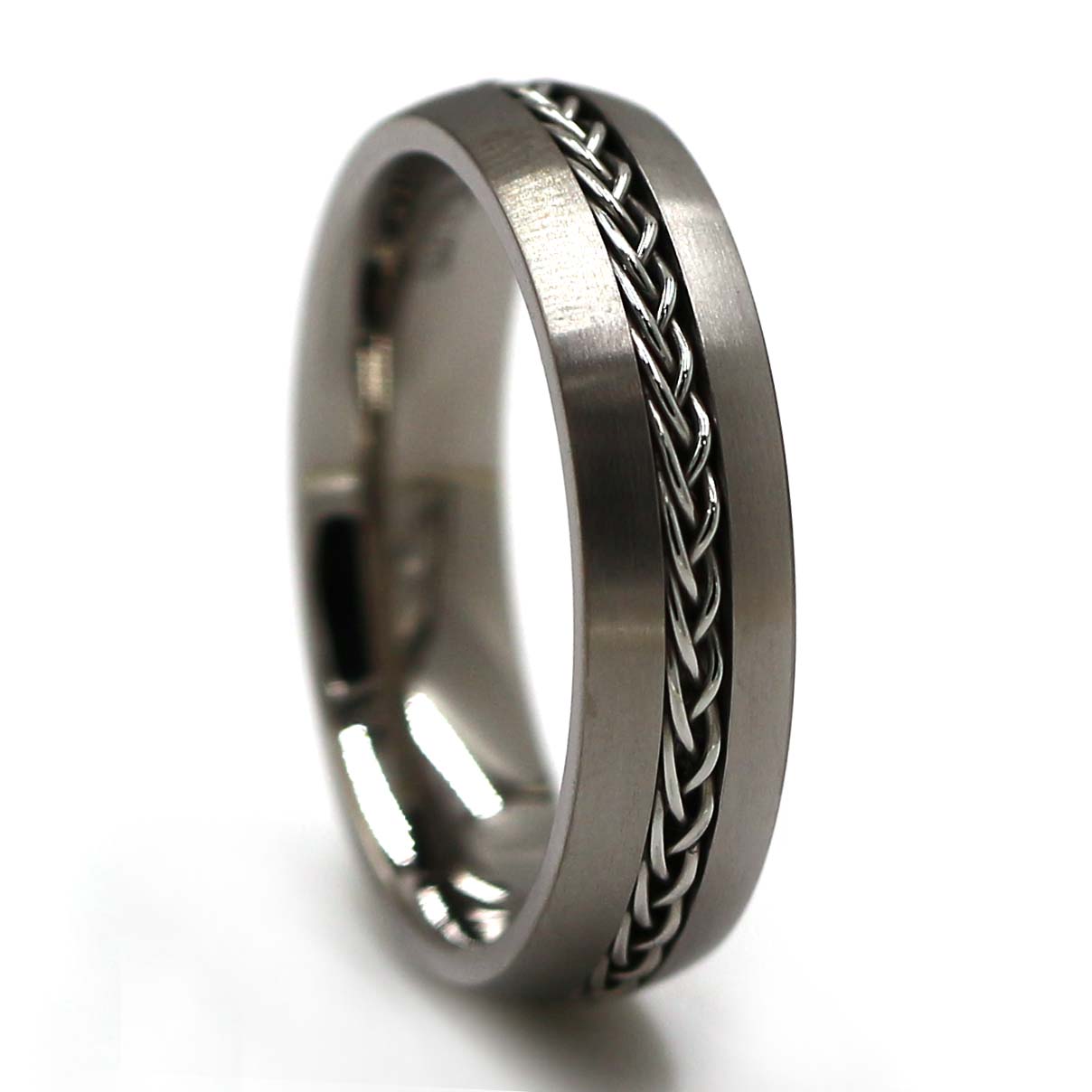 Titanium ring with wire