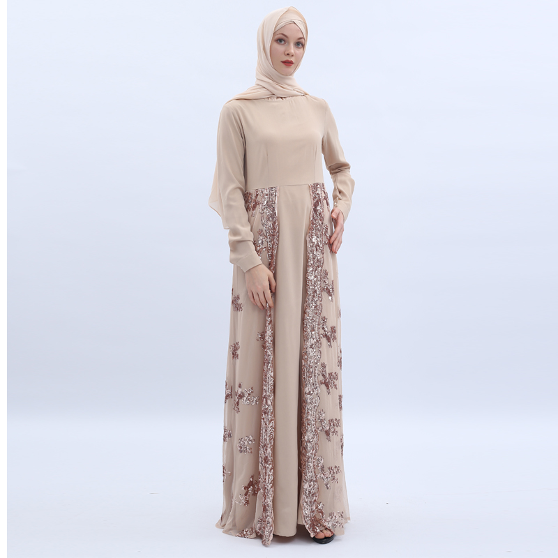 Дубай дизайн Abaya для женщин шифоновая аппликация мусульманское кафтан исламское длинное кружевное платье турецкое традиционное белое кружевное платье