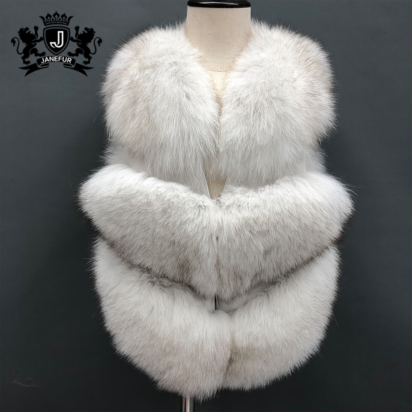 Janefur Kid Vest Fashion Children Lovely Heated Princess Baby Waistcoat Girl's Sleeveless Real Fox Fur Coat Kids
