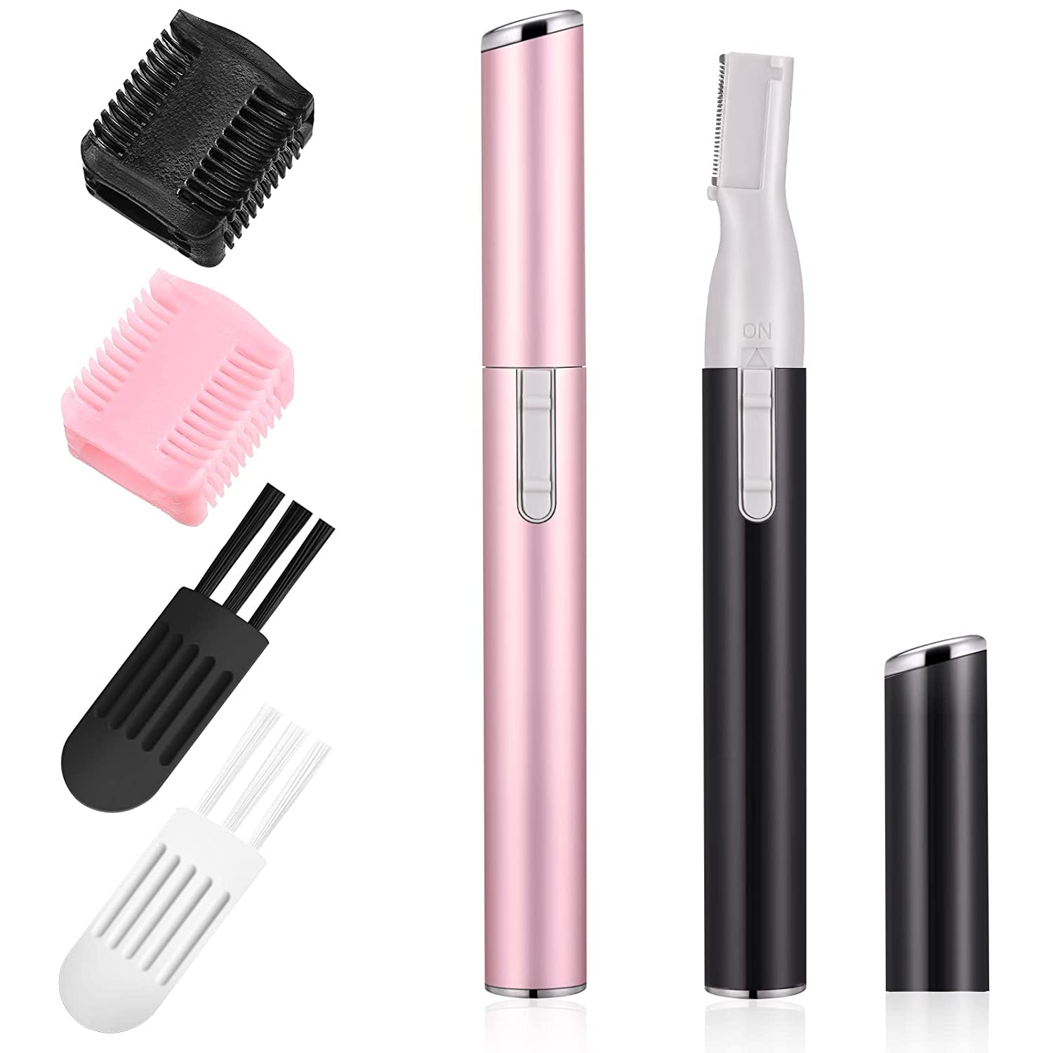 Electric Eyebrow Trimmer Women Precision Face Razors Mini Shaver Battery Operated Small Facial Hair Remover with Comb