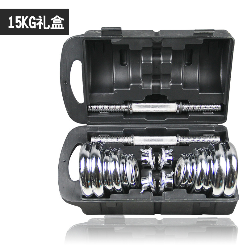 Custom Logo Mens Gift 15/20/30kg Detachable Gym Equipment Adjustable Weight Plates Barbell and Dumbbell Set for Sale with Box