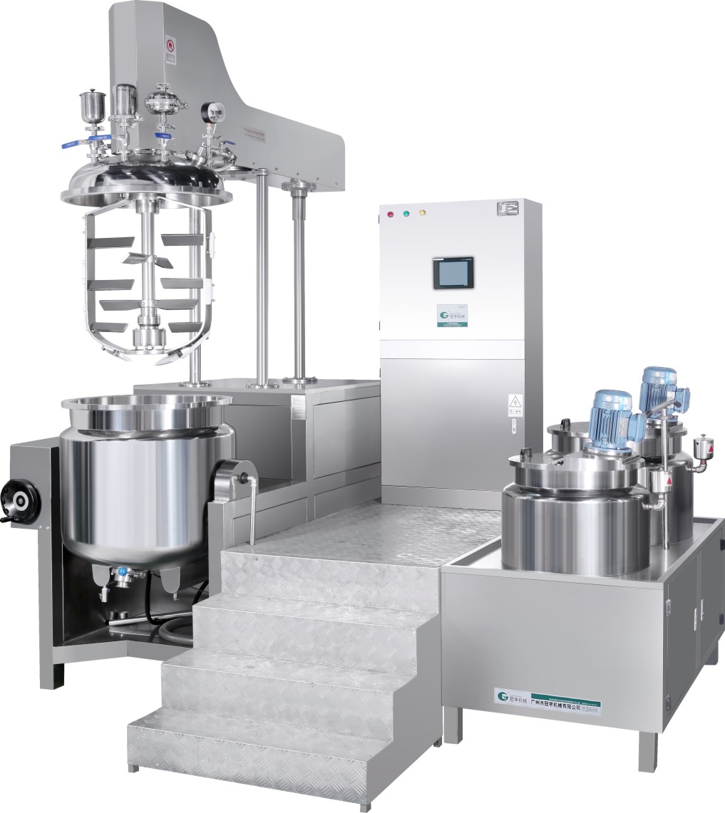 Guanyu 100L нижний гомогенизатор гидравлический подъемный вакуумный эмульгирующий миксер, косметическая гомогенизационная машина