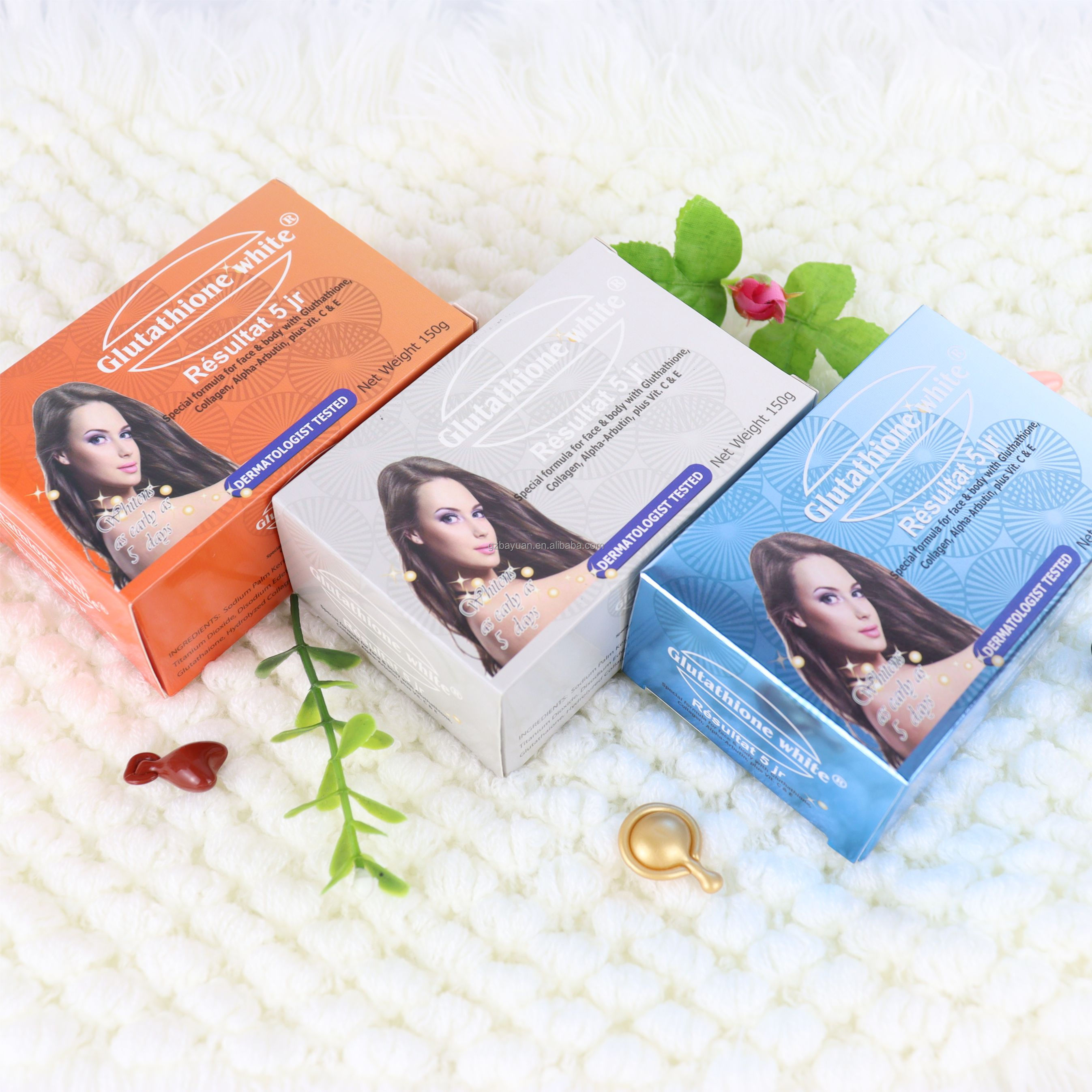 Белое мыло Glutathion специально для ухода за кожей лица и тела красивый коллаген al-pha-арбутин плюс vit C E 150 г отбеливающая sopa