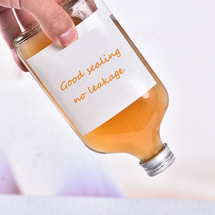 Eco-friendly cold brew Bottle 200ml slanted shoulder Glass Cold Brew Coffee Juice Bottles With Aluminium Cap
