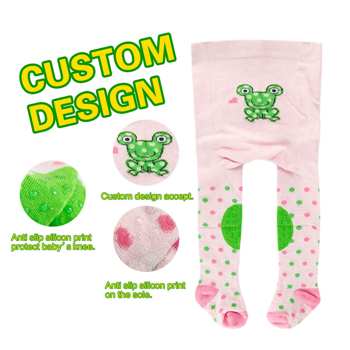 Custom Design Combed Cotton Cartoon Cute Jacquard Baby Girl Tights