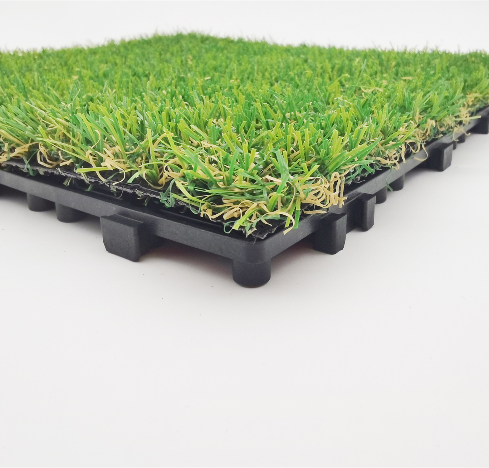 Artificial Grass Turf Lawn Tile, 12 x12Inch Interlocking Fake Grass Pet Lawn Mat, Realistic Garden Grass Turf Mat