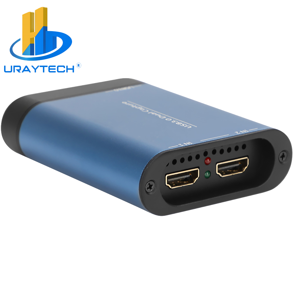 USB-Карта видеозахвата URay Tech, 2 канала, HDMI-вход, ПК, ноутбук, Ipad, захват игр при 1080P @ 60fps