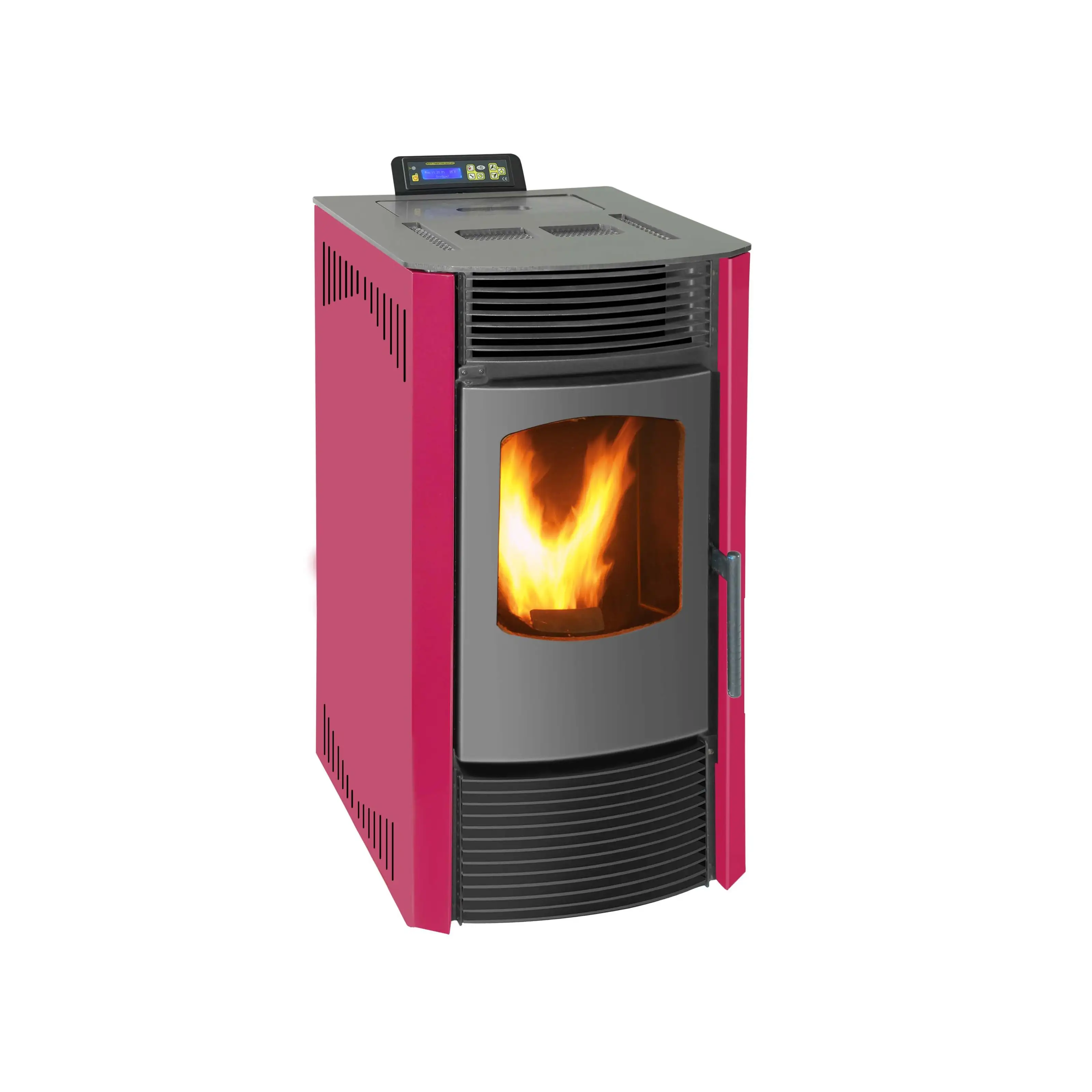 9 KW cast iron wood camping pellet stove from poland with control panel