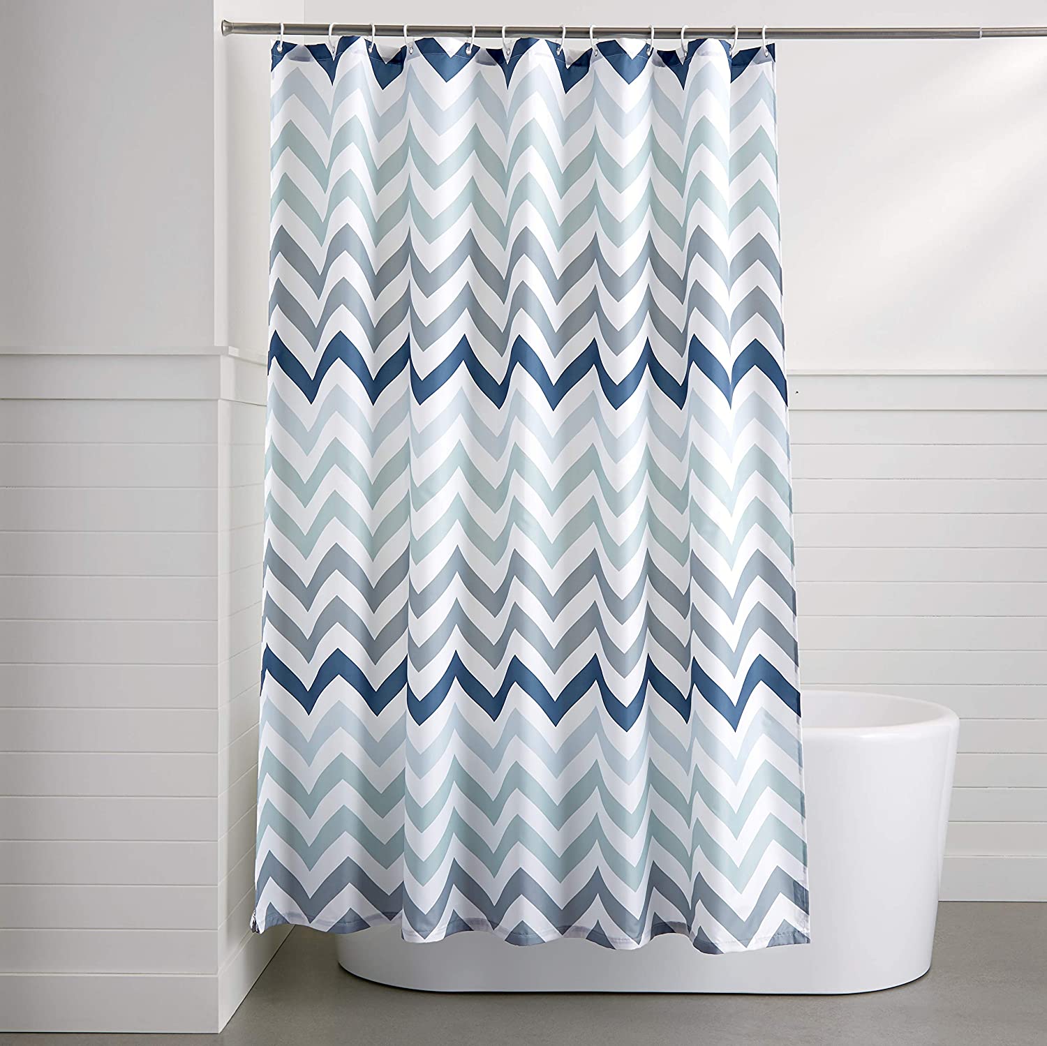 New Navy Stripes Printing Fabric Waterproof Mildew Polyester Bathroom Shower Curtain Curtains Curtain for Bathroom Home