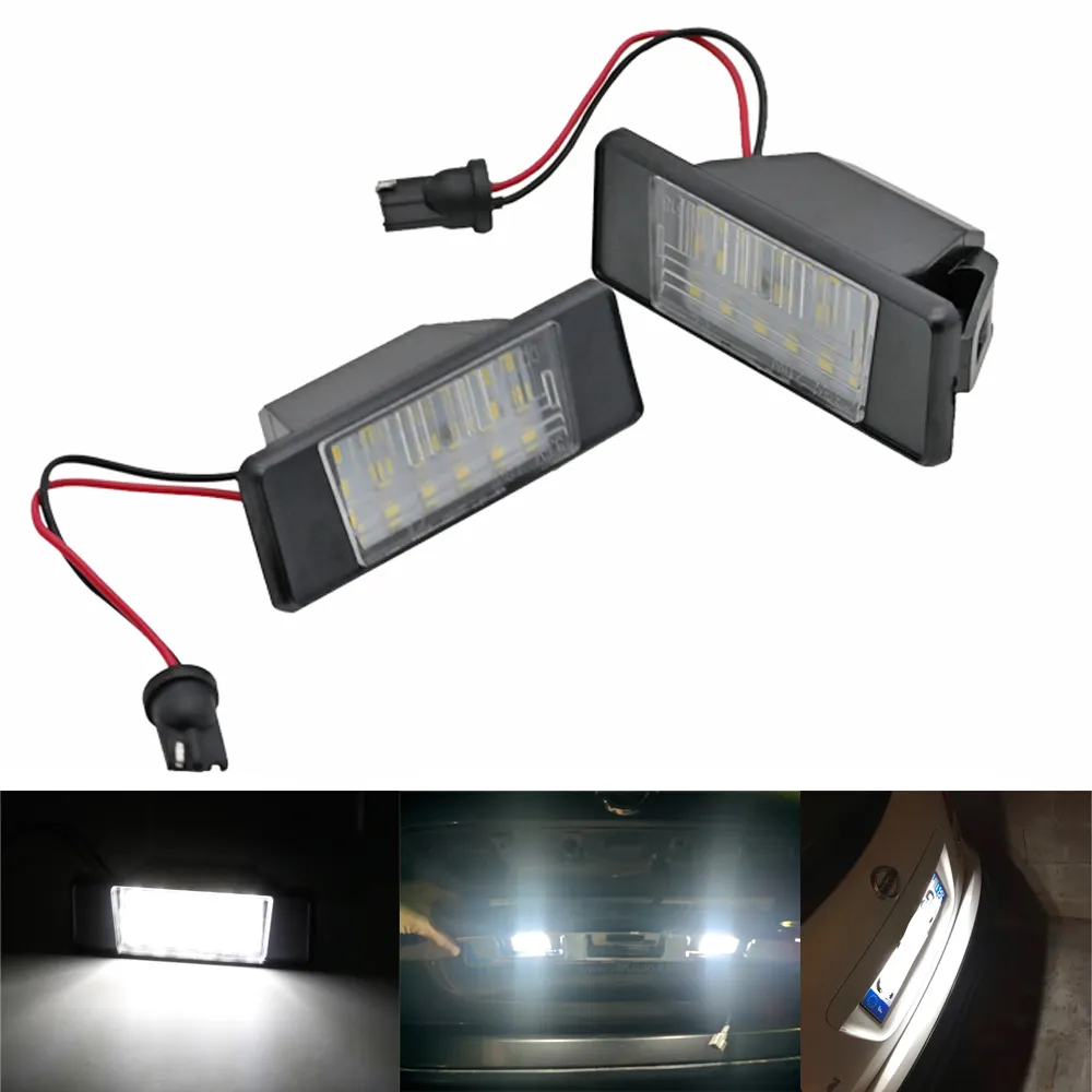 Автомобильные светодиодные лампы для освещения номерного знака, светодиодные лампы для Nissan Qashqai Pathfinder R51JUKE Primera P12 X-trail, рамка номерного знака