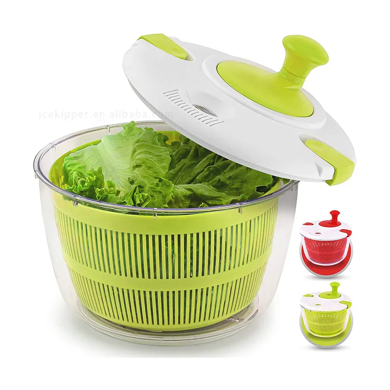 5 Quart Salad Spinner Hand Operated Washing Colander 5 L Vegetables Dryer Kitchen Salad Tools with Bowl