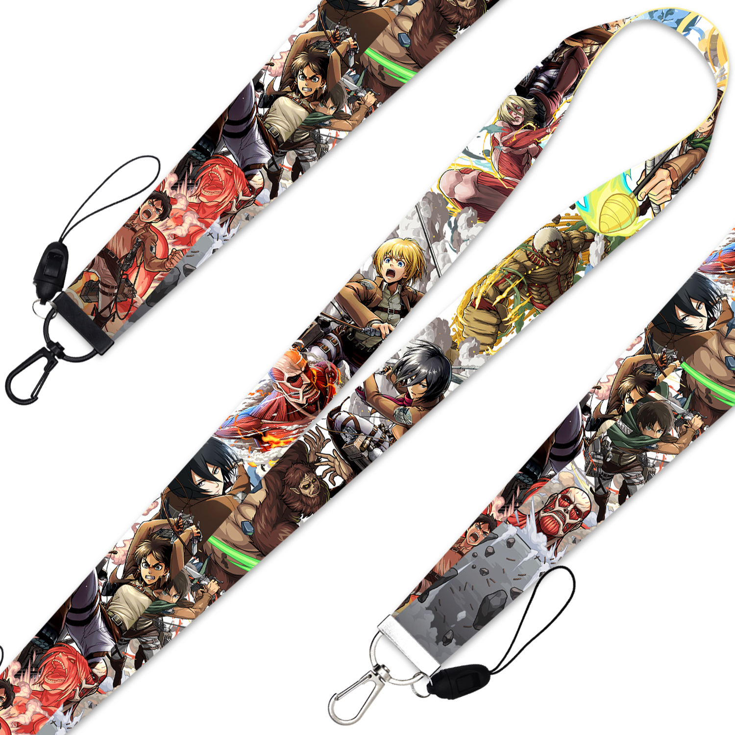 Japanese Anime Character Eren ID Card Holder Phone Attack on Titan Anime Lanyard Keychain
