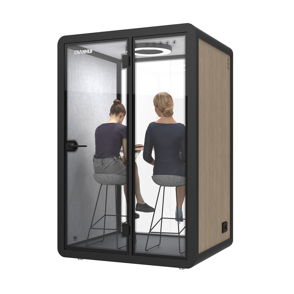 Mini phone booth telephone cabin sound Isolation booth for privacy office working room 2 person meeting pod with ventilation