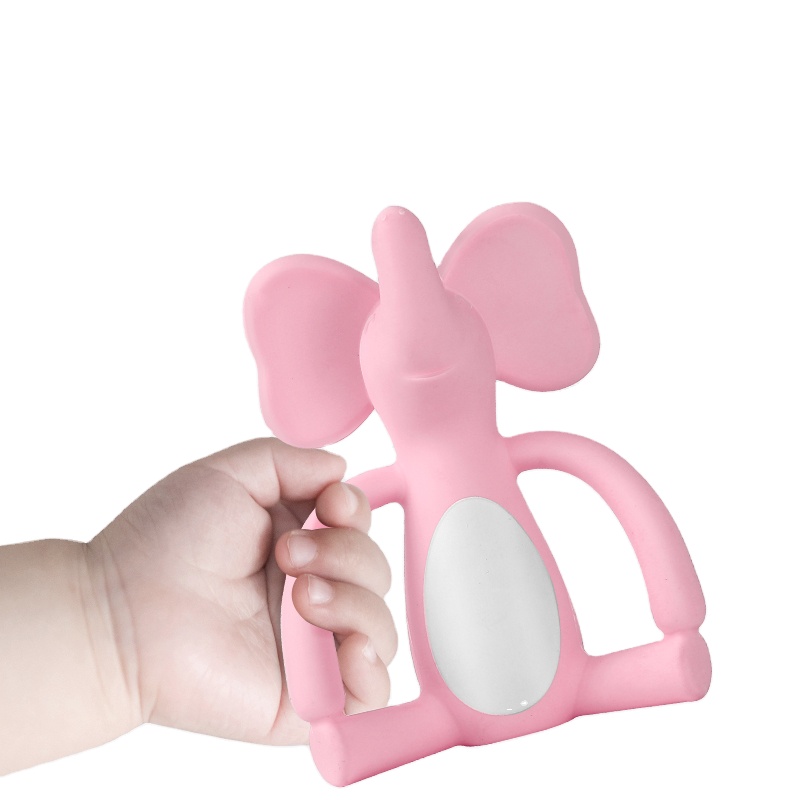 Mambobaby с принтом в виде слона для младенца силикона прорезыватель для зубов мягкие жевательные ребенка режутся зубы игрушки Food Grade для новорожденных силиконовый Прорезыватель для зубов