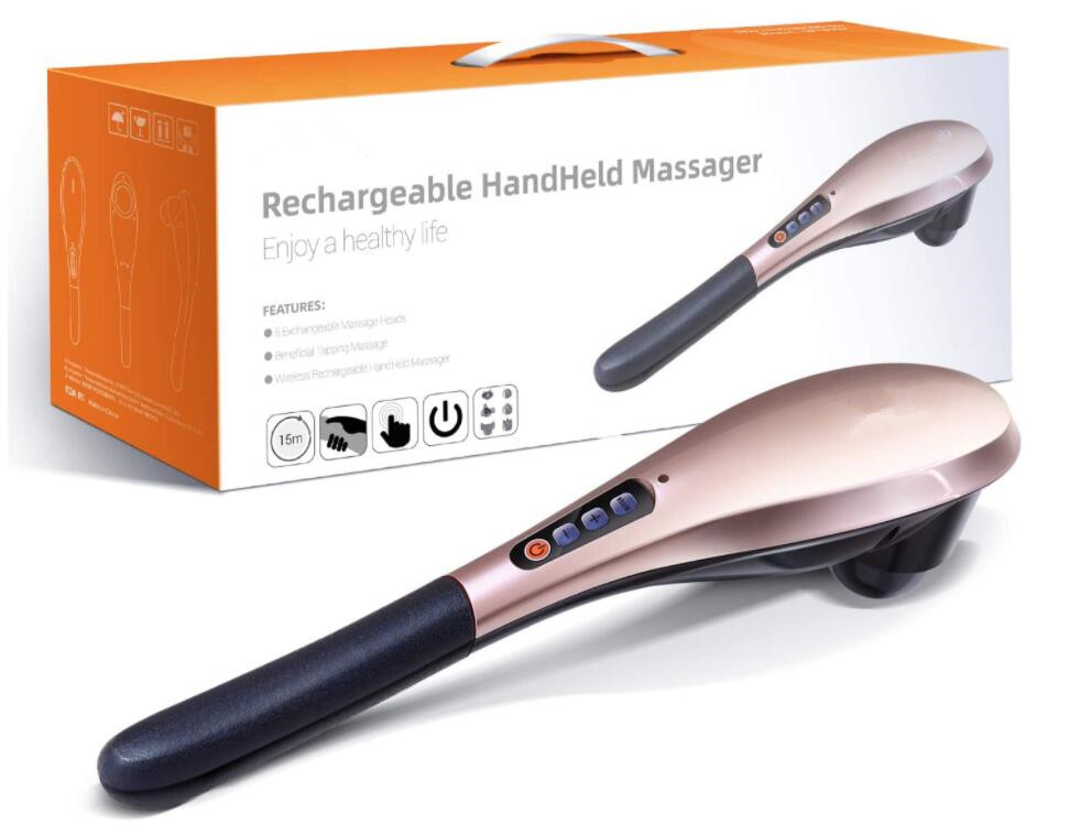 Handheld Electric Neck Back Massager Deep Tissue Percussion Massage 6 Head Full Body Massagers for Shoulder Leg Foot Muscles