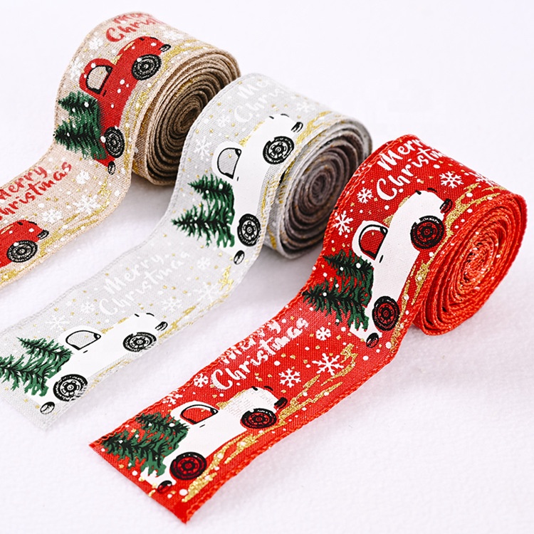 Christmas Decoration Supplies 5m Long Christmas Tree Design Ribbon for Sale