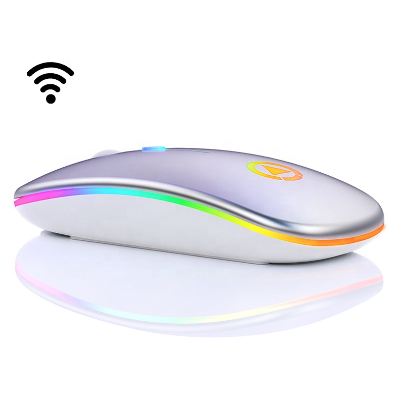 Ультратонкая Бесшумная офисная компьютерная мышь YINDIAO RGB 2,4G перезаряжаемая беспроводная мышь A2