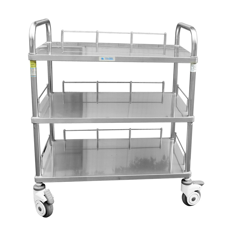 Chinese manufacturer hospital furniture 304 stainless steel medical instrument trolley