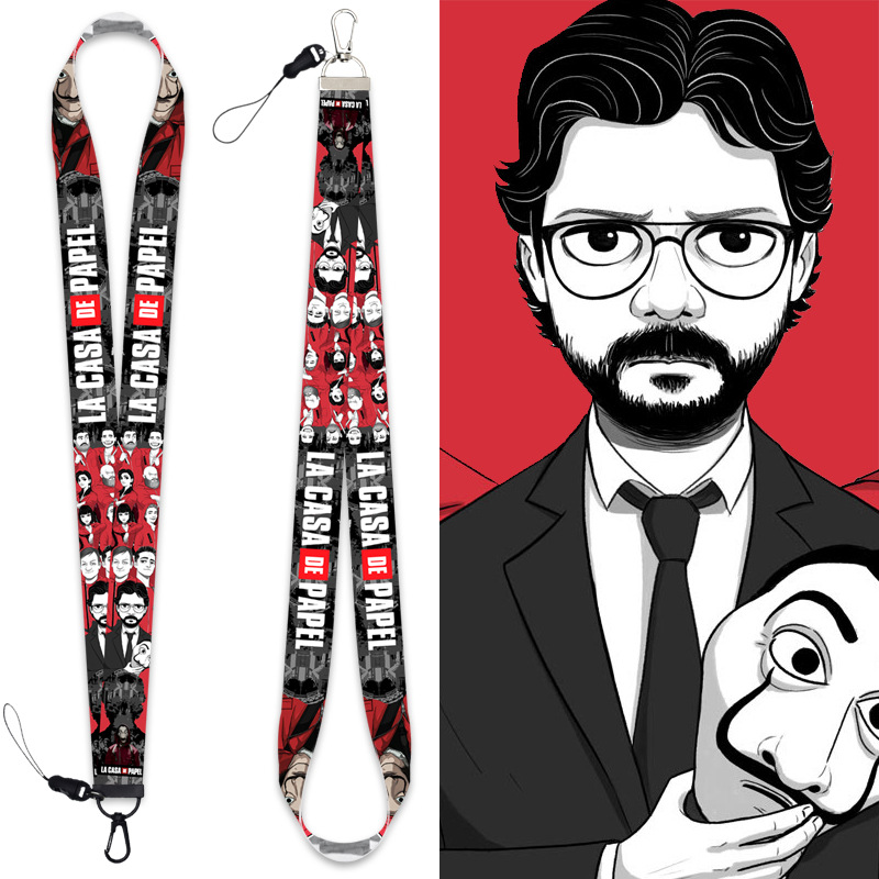 TV La Casa De Papel Lanyard, подвесной брелок, бумажный дом, бумажный, для мобильного телефона, веревка, ремешки для шеи, ювелирные изделия в подарок