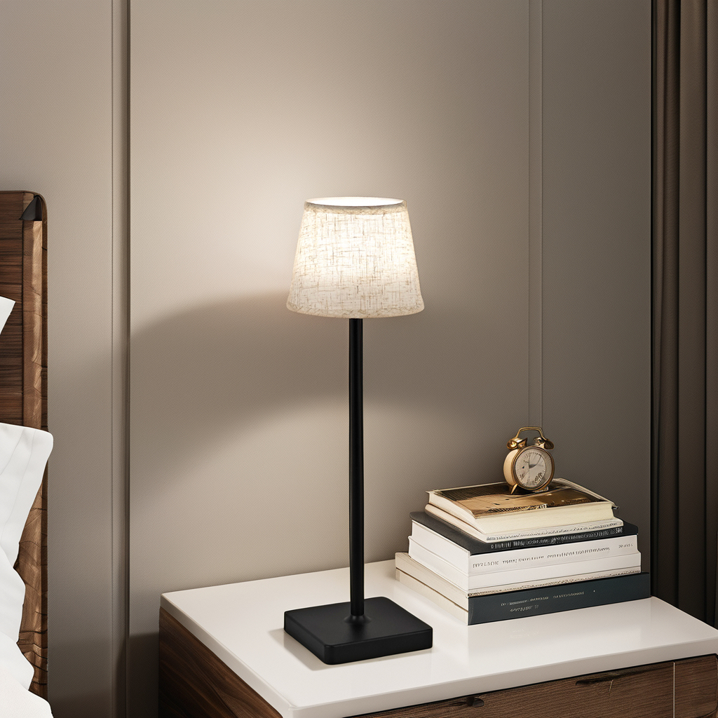 RGB Modes Design Table Lamp with 3 Color Stepless Dimming LED Rechargeable Lampara with Remote Control Timing for Bedroom