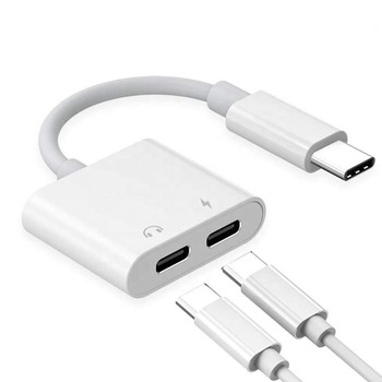 Разъем для наушников USB C 2 в 1 адаптер Type-C USB C AUX аудио разъем для наушников адаптер питания кабель конвертер для iphone apple