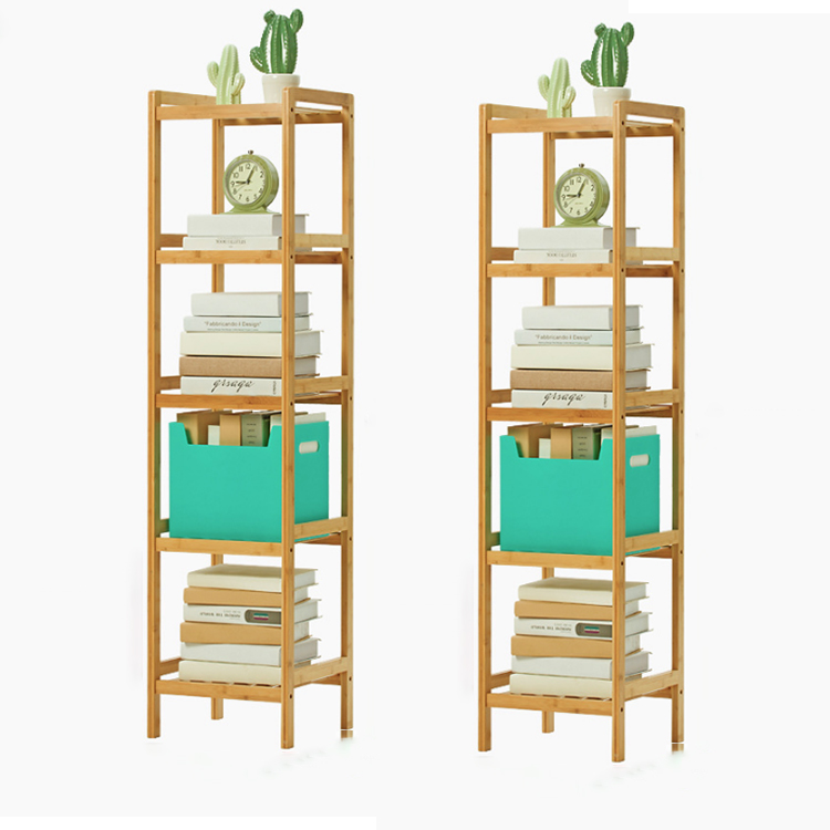 Hot sale ins solid bamboo multi-layer floor combination bookcase
