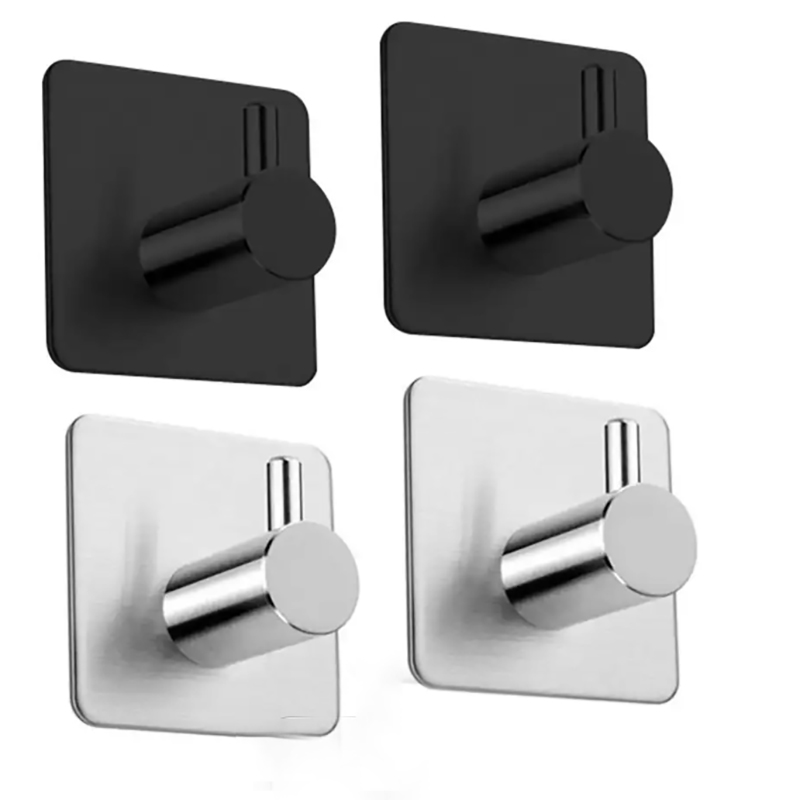 Mingtuo self-adhesive wall black heavy coat bathroom kitchen towel hook robe hook stainless steel hanger SUS304 Robe Hook