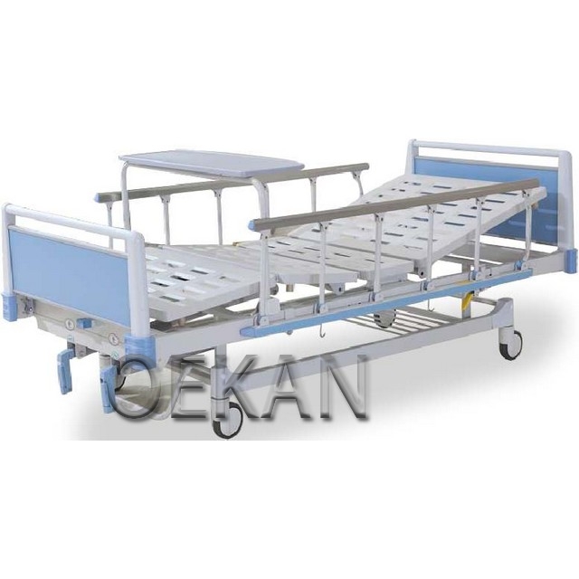 Hospital Furniture ABS Plastic Adjustable Single Patient Bed Medical Manual Care Nursing Bed