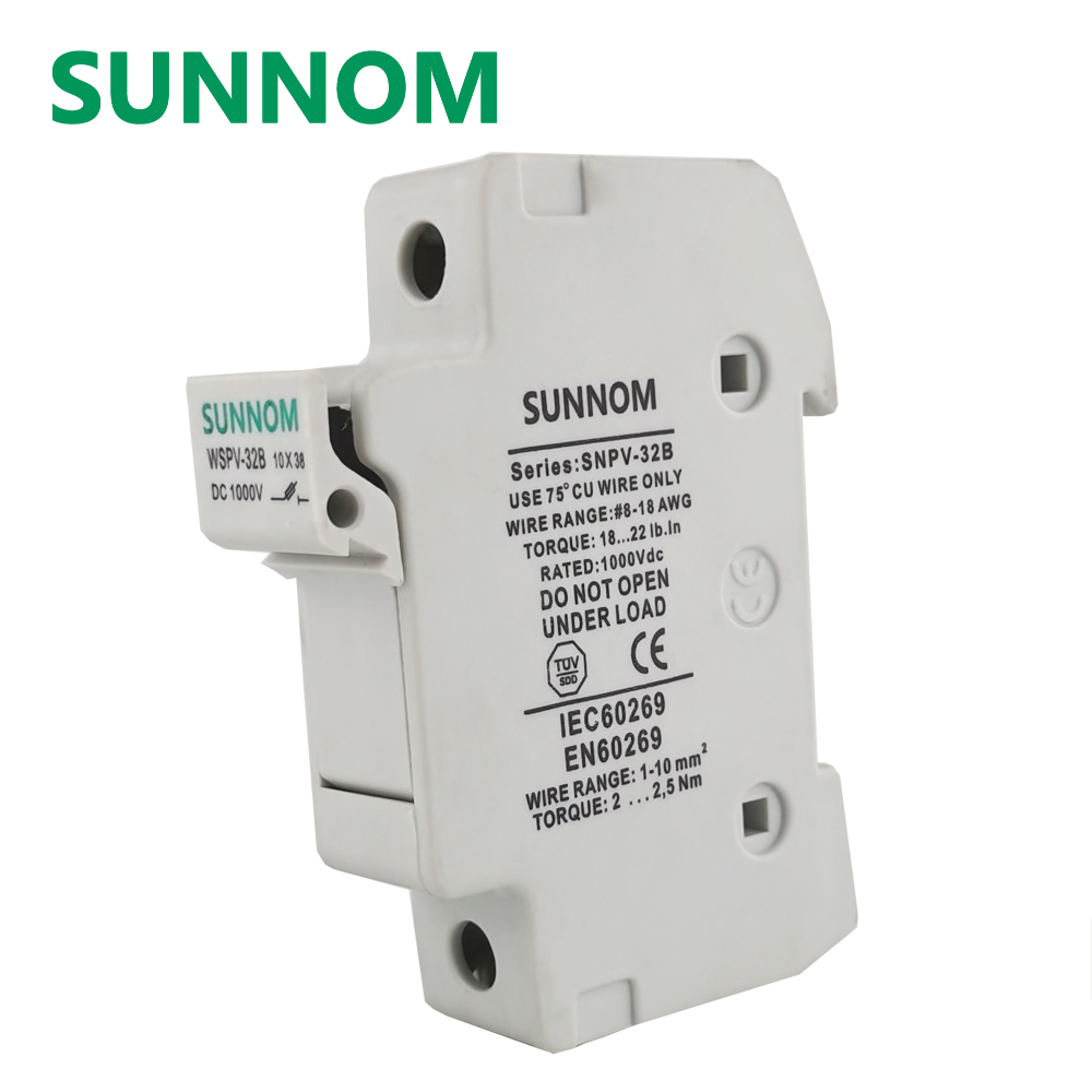 Sunnom CE 10x38 мм 1000 в 10A 12A 15A 16A 20A 25a 30A 32A предохранитель постоянного тока на солнечной энергии с держателем предохранителя для системы солнечной энергии