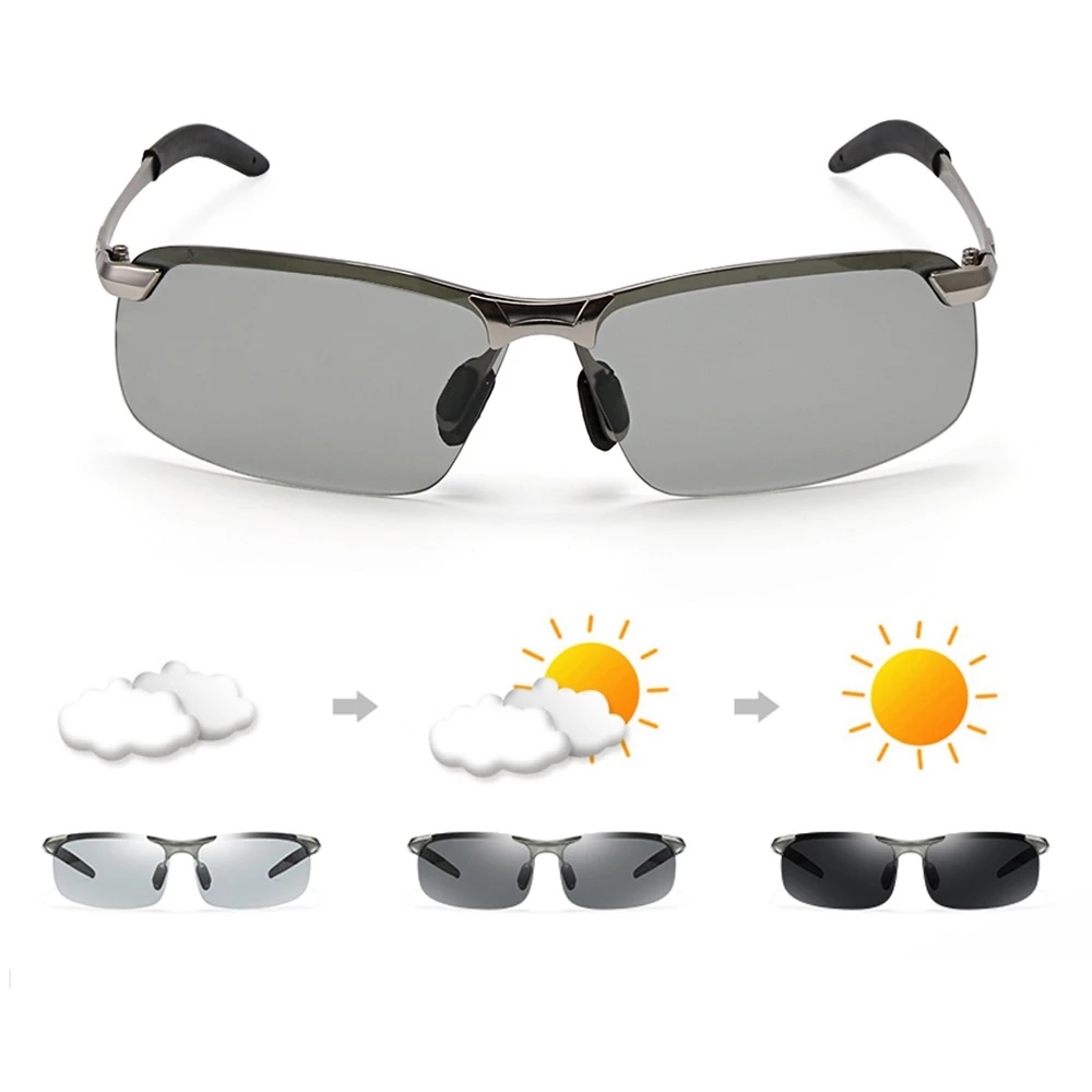 Photochromic Sunglasses Men Polarized Driving Chameleon Glasses Male Change Color SunGlasses Day Night Vision Eyewear 1 order
