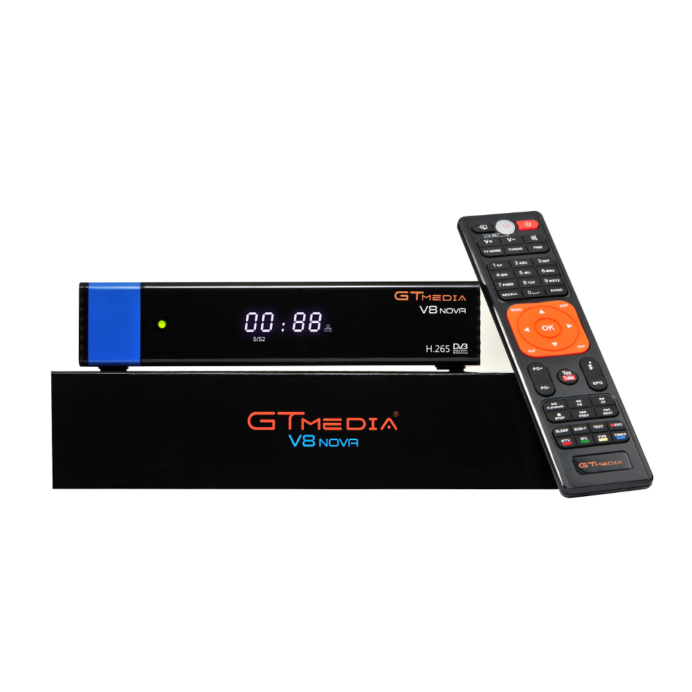 GT медиа V8 Nova синего цвета DVB-S2 4k-цифра спутниковый телевизионный ресивер с мобильными микрoуправлением слушения поддержка PowerVu Biss Key Cccamd Newcamd DVB S2 комплект компьютерной приставки к телевизору