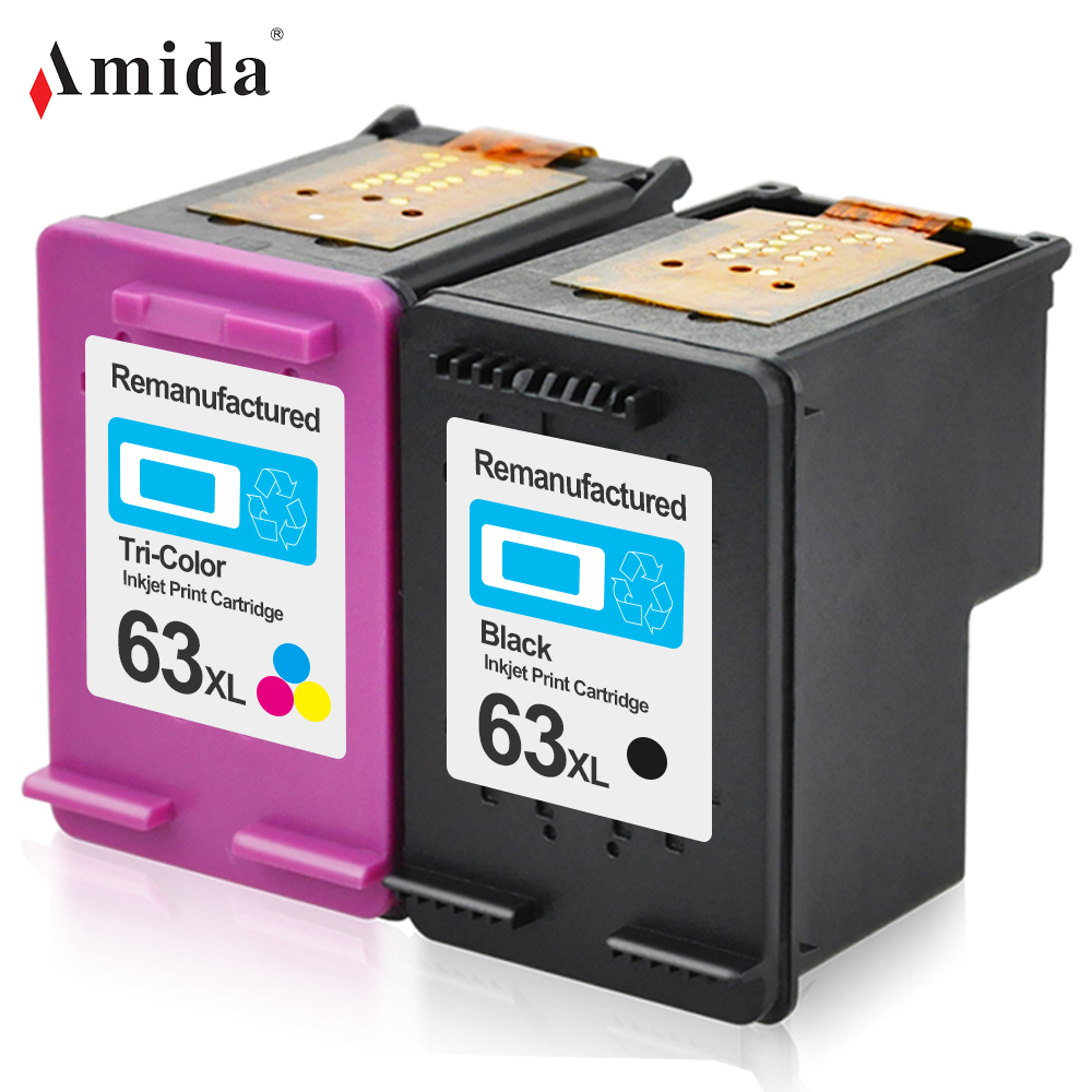 Amida 63 63XL переработанный чернильный картридж совместимый с чернилами hp Deskjet 1112, 2130, 2132, 3630, 3632, 3633, 3634, 3636, 3637